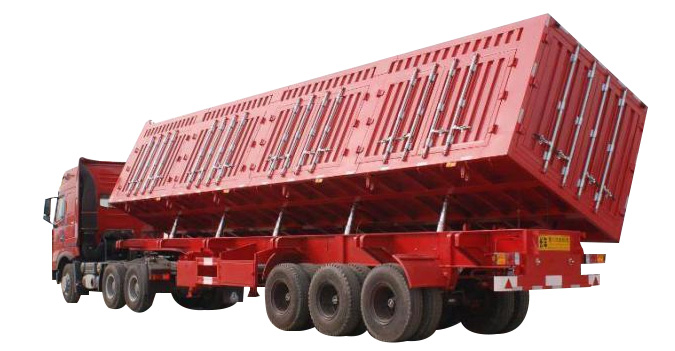 Rollover dump semi-trailer