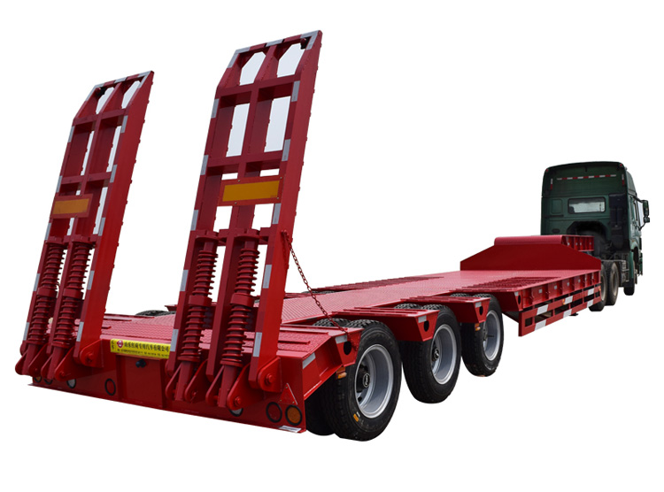 China factory manafacture 3 axles low bed semi trailer wheelbase dimensions